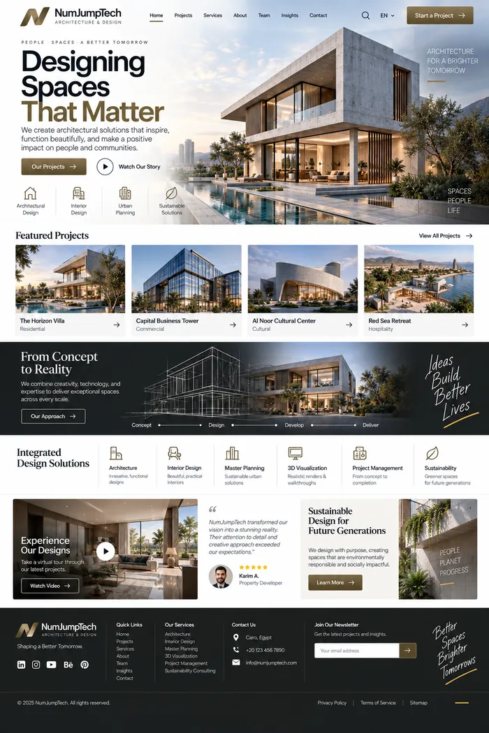 Architecture Firms — website concept by NumJumpTech