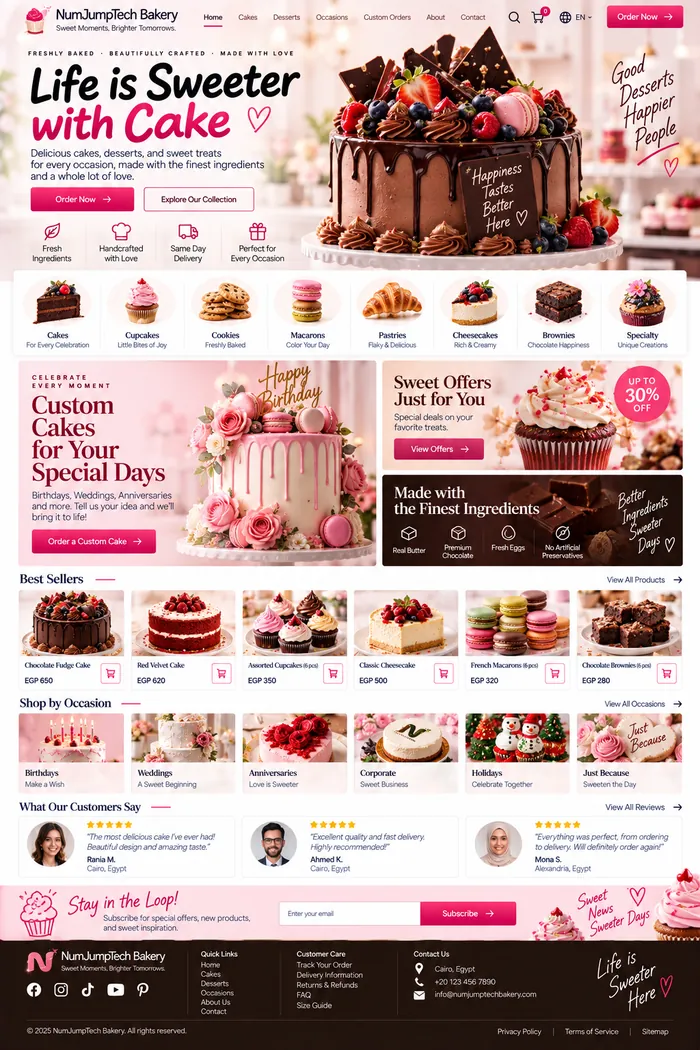 Bakeries & Desserts — website concept by NumJumpTech