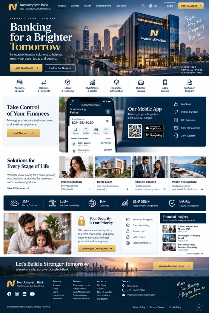 Banking & Financial Services — website concept by NumJumpTech