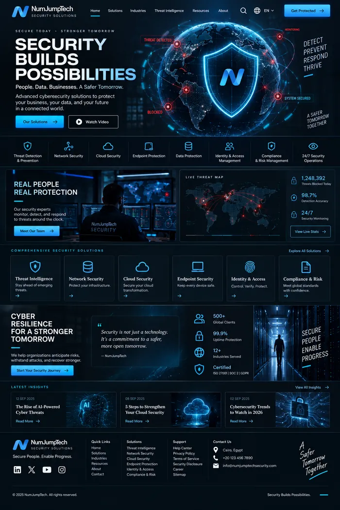 Cybersecurity & Security Companies — website concept by NumJumpTech