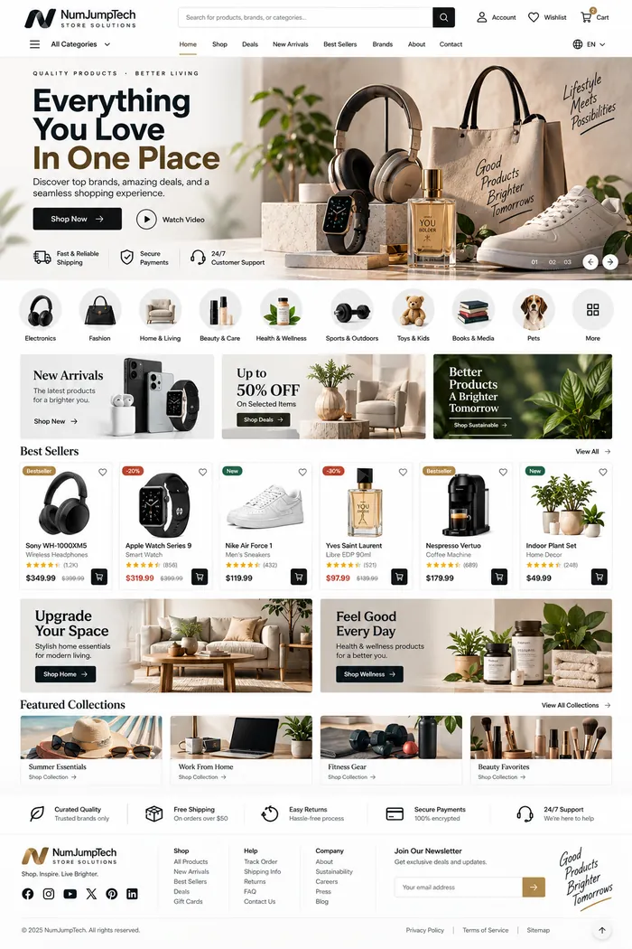 E-commerce & Online Stores — website concept by NumJumpTech