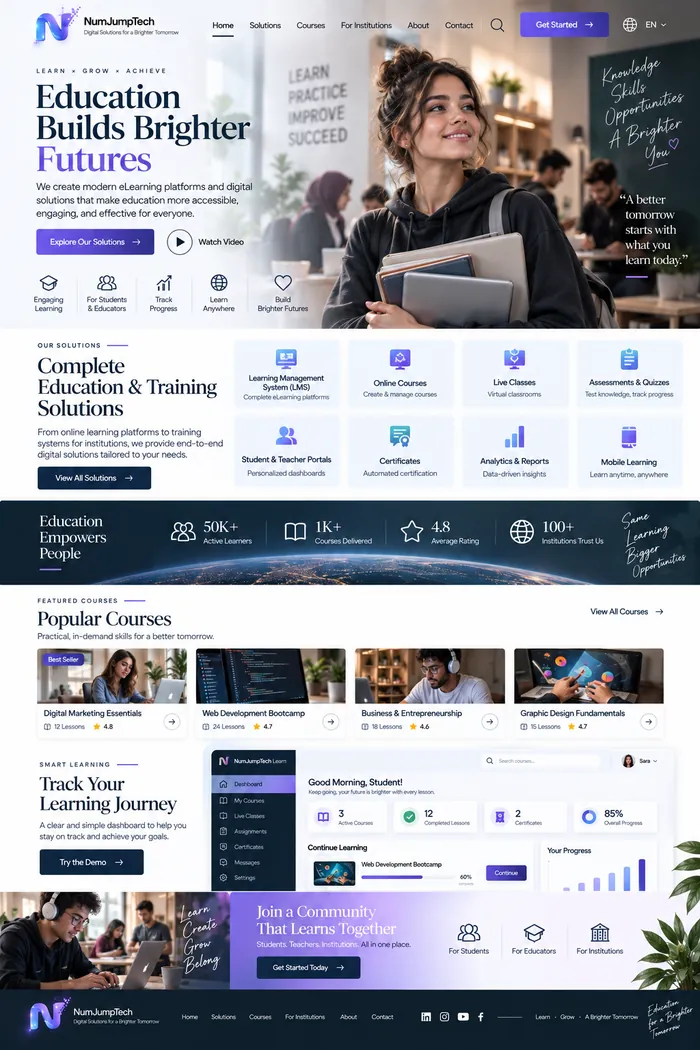 Education & Training — website concept by NumJumpTech