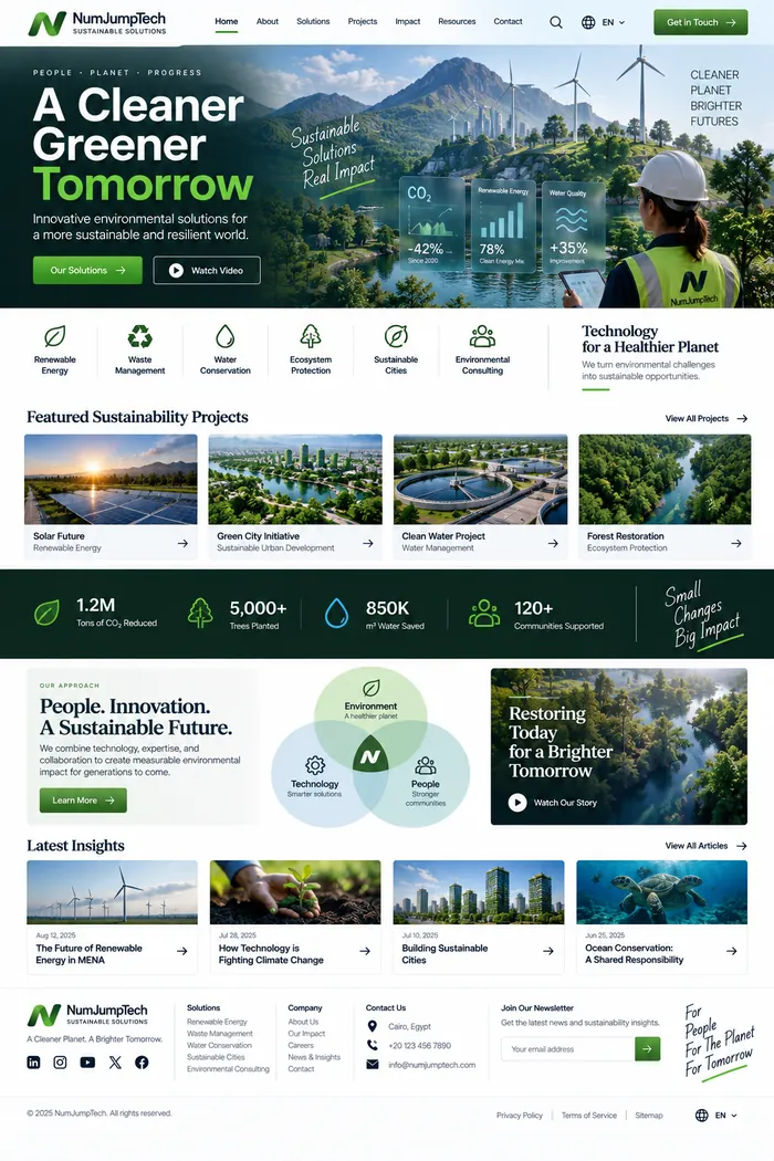 Environmental & Sustainability — website concept by NumJumpTech