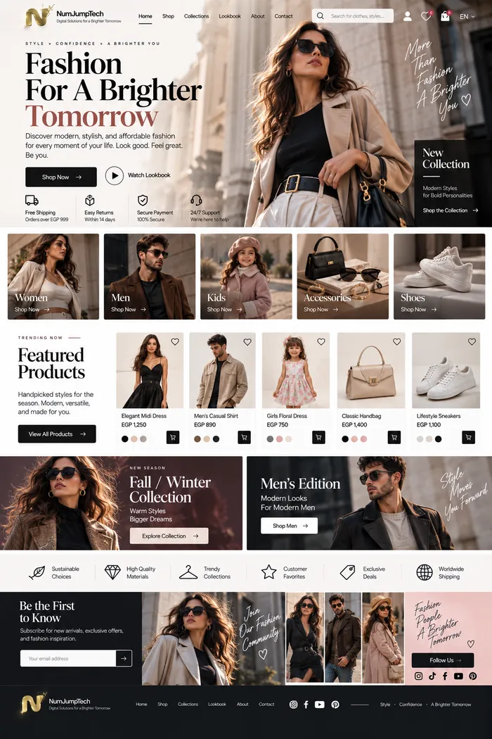 Fashion & Clothing — website concept by NumJumpTech