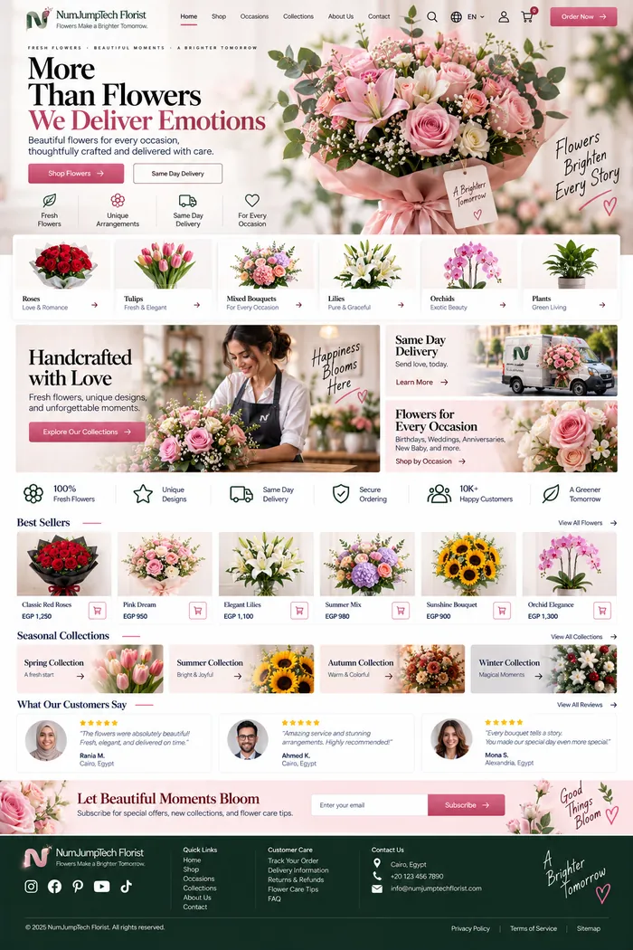 Florists & Flower Shops — website concept by NumJumpTech