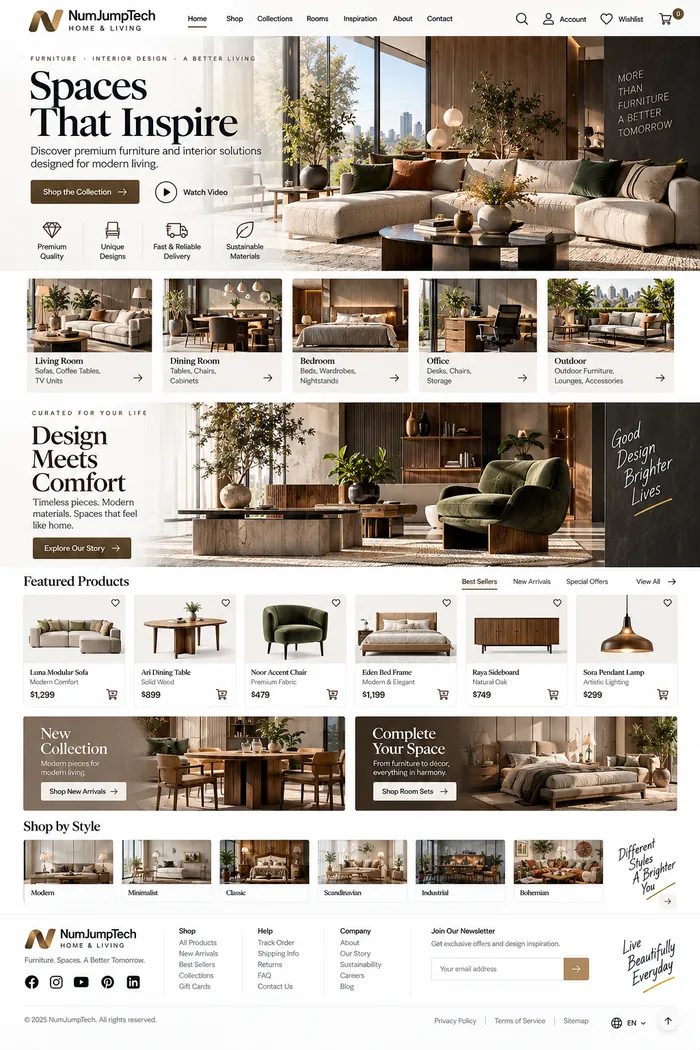 Furniture & Interior Design — website concept by NumJumpTech