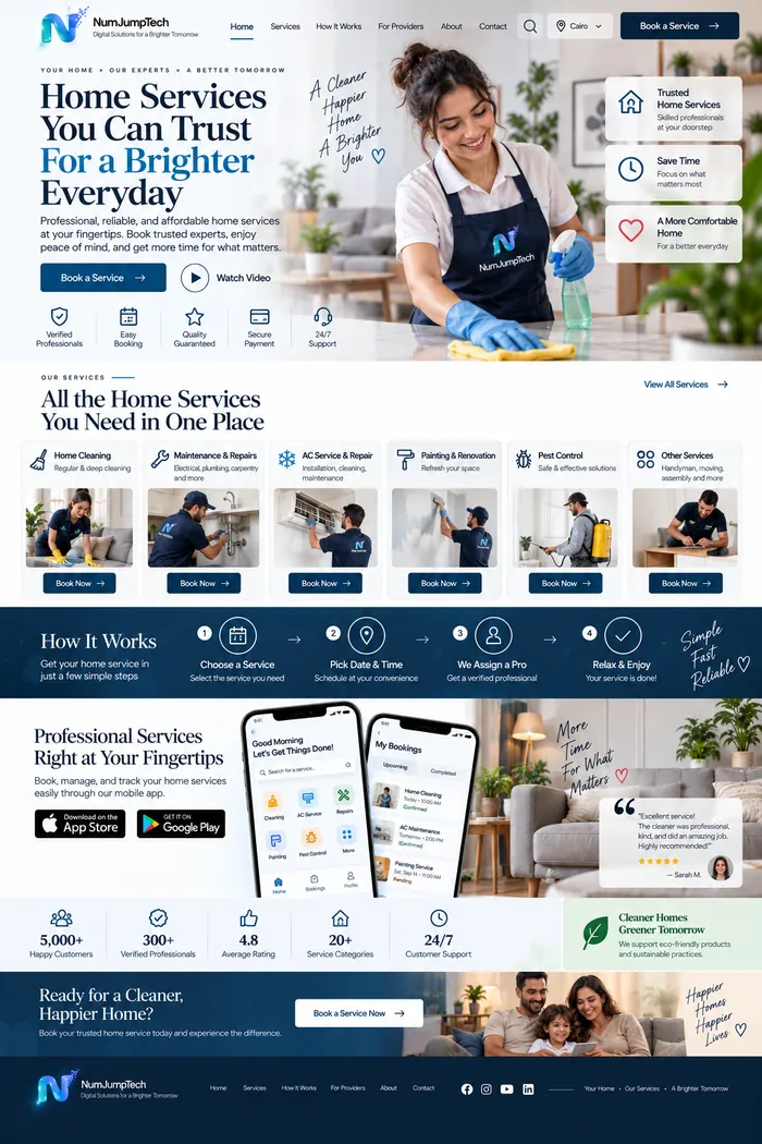 Home Services & Domestic Services — website concept by NumJumpTech