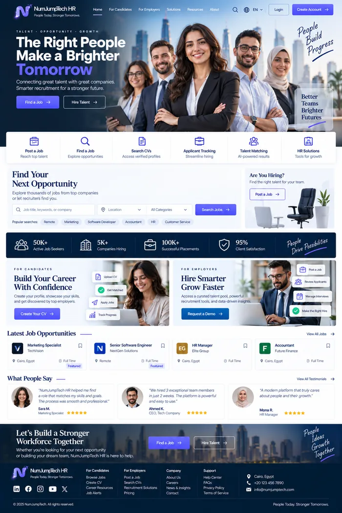HR & Recruitment — website concept by NumJumpTech