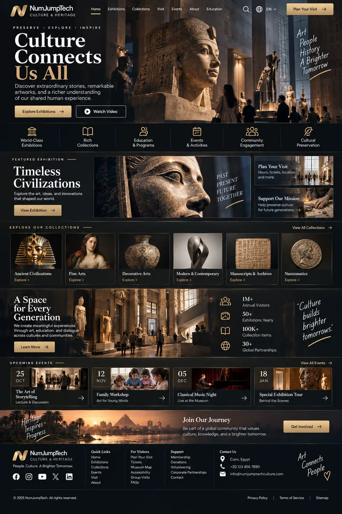 Museums & Cultural Institutions — website concept by NumJumpTech