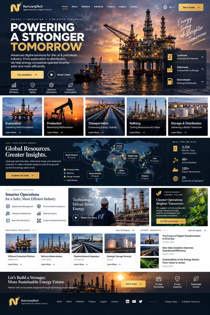 Oil & Petroleum — website concept by NumJumpTech