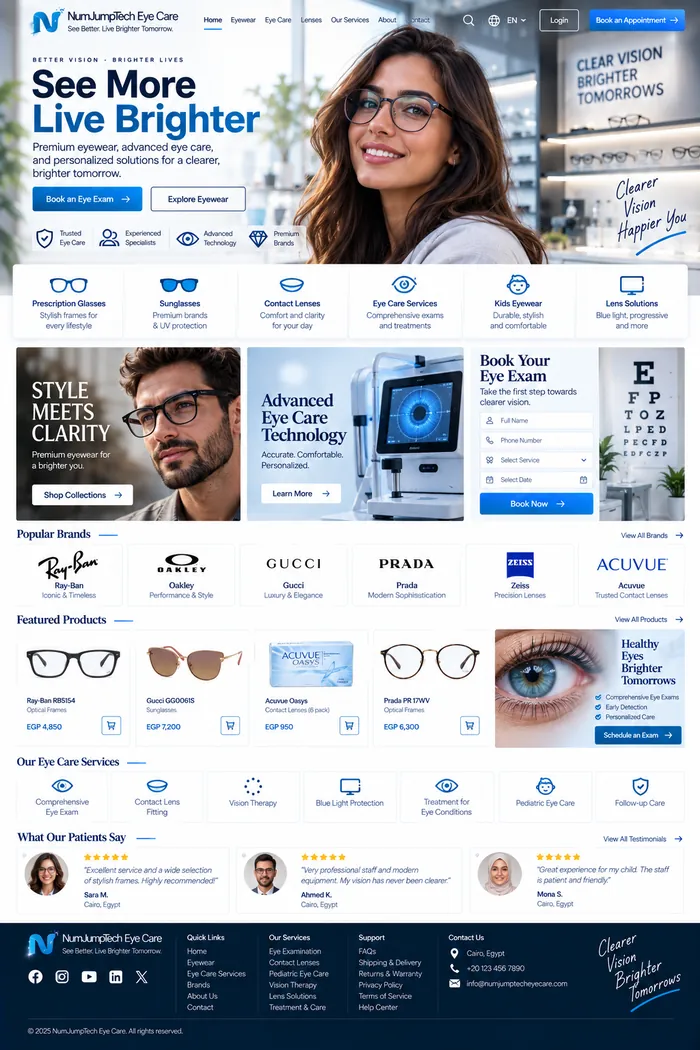 Optical & Eye Care — website concept by NumJumpTech