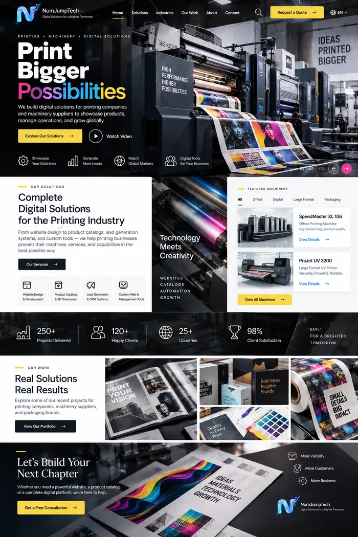Printing & Printing Machinery — website concept by NumJumpTech