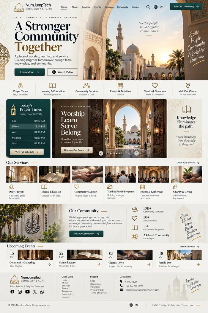 Religious & Community Institutions — website concept by NumJumpTech