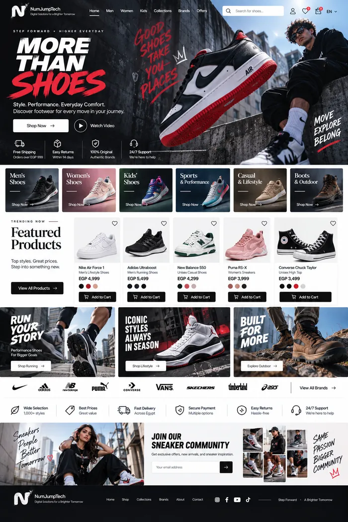 Shoes & Footwear — website concept by NumJumpTech