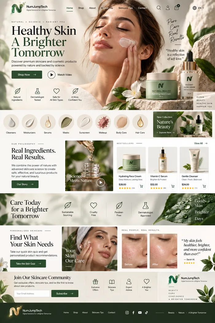Skincare & Cosmetics — website concept by NumJumpTech