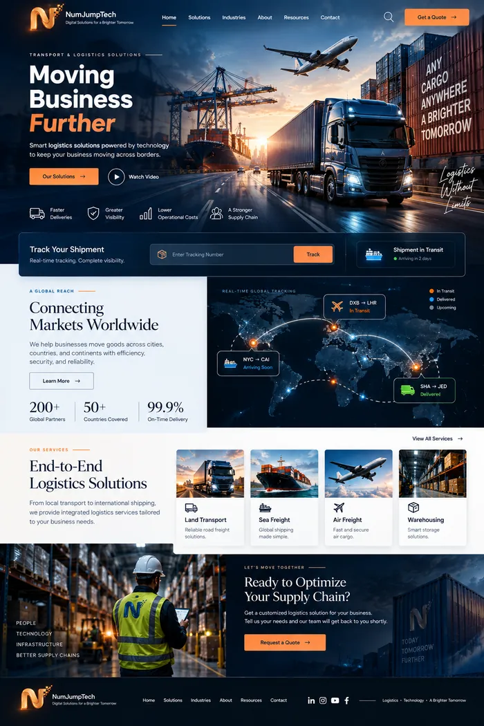 Transport & Logistics — website concept by NumJumpTech