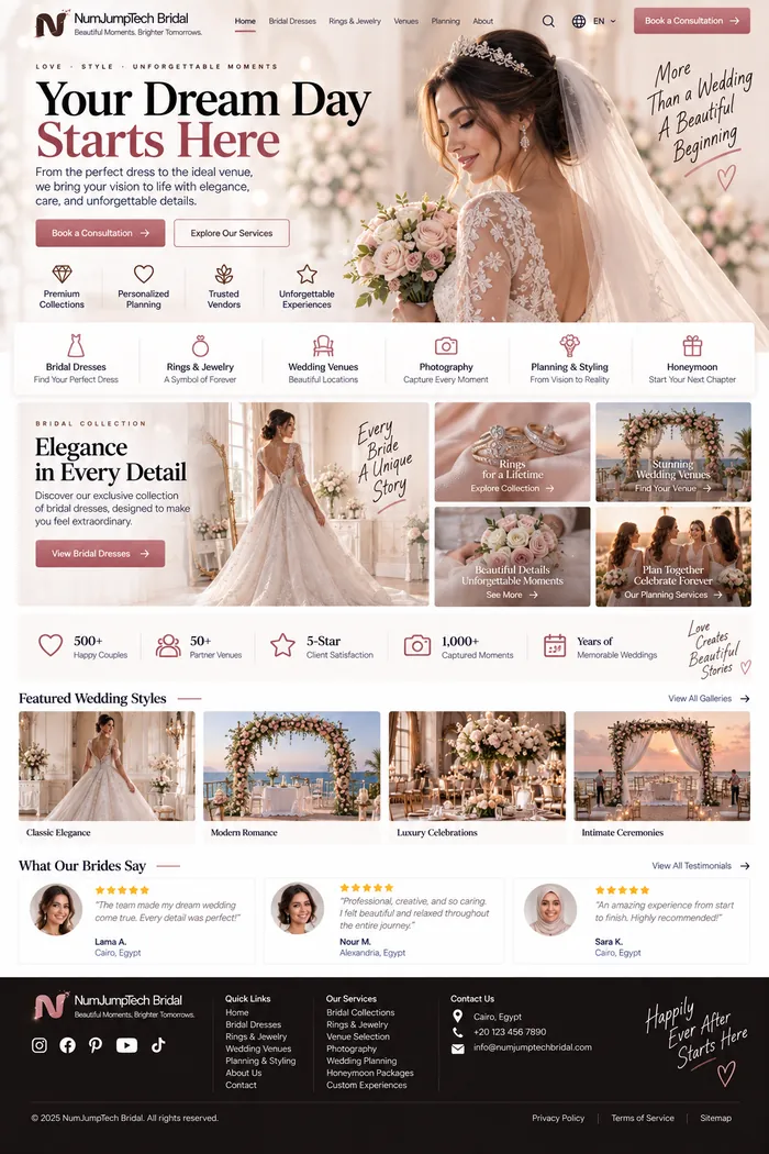 Wedding & Bridal — website concept by NumJumpTech