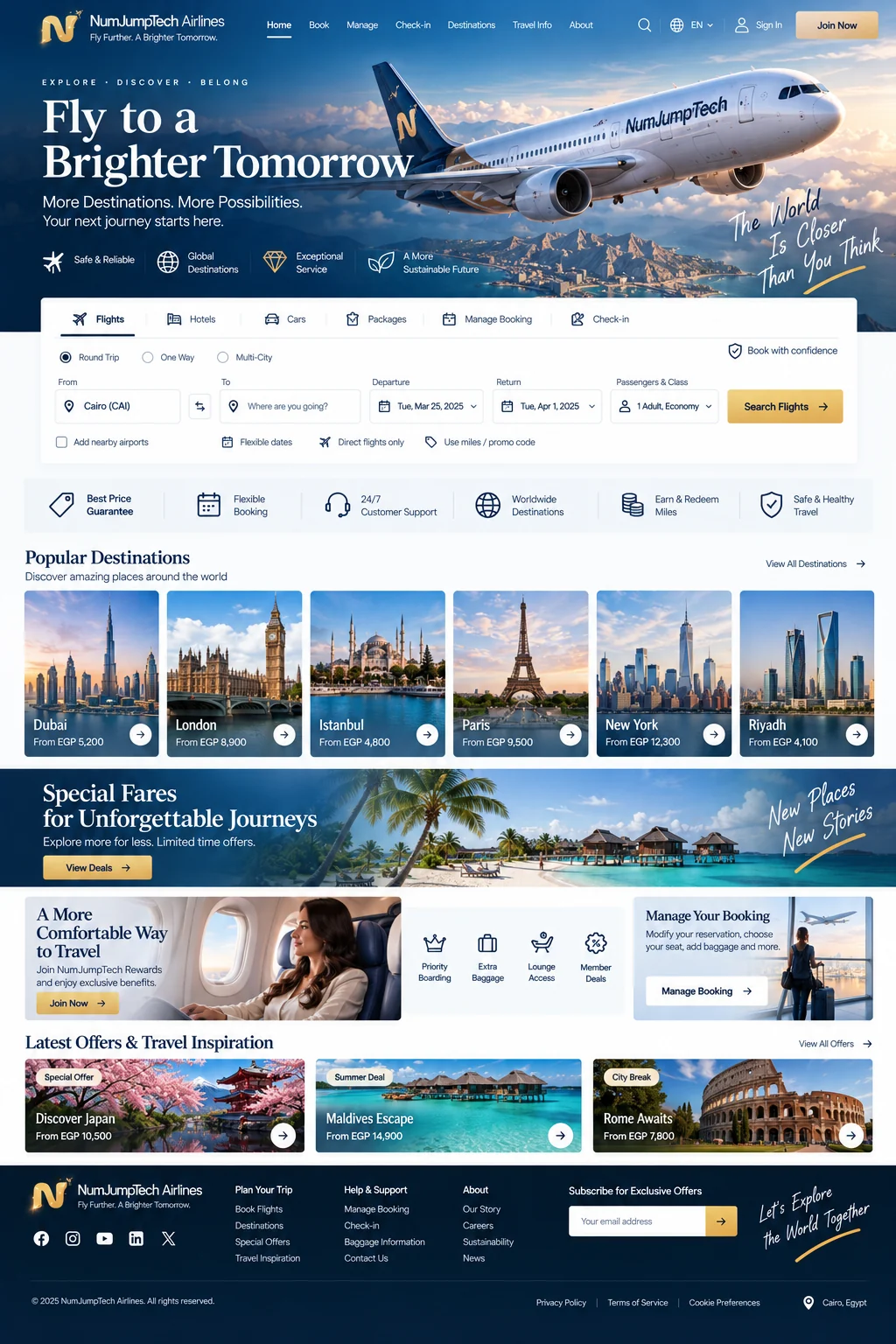Airlines & Aviation — website concept direction by NumJumpTech