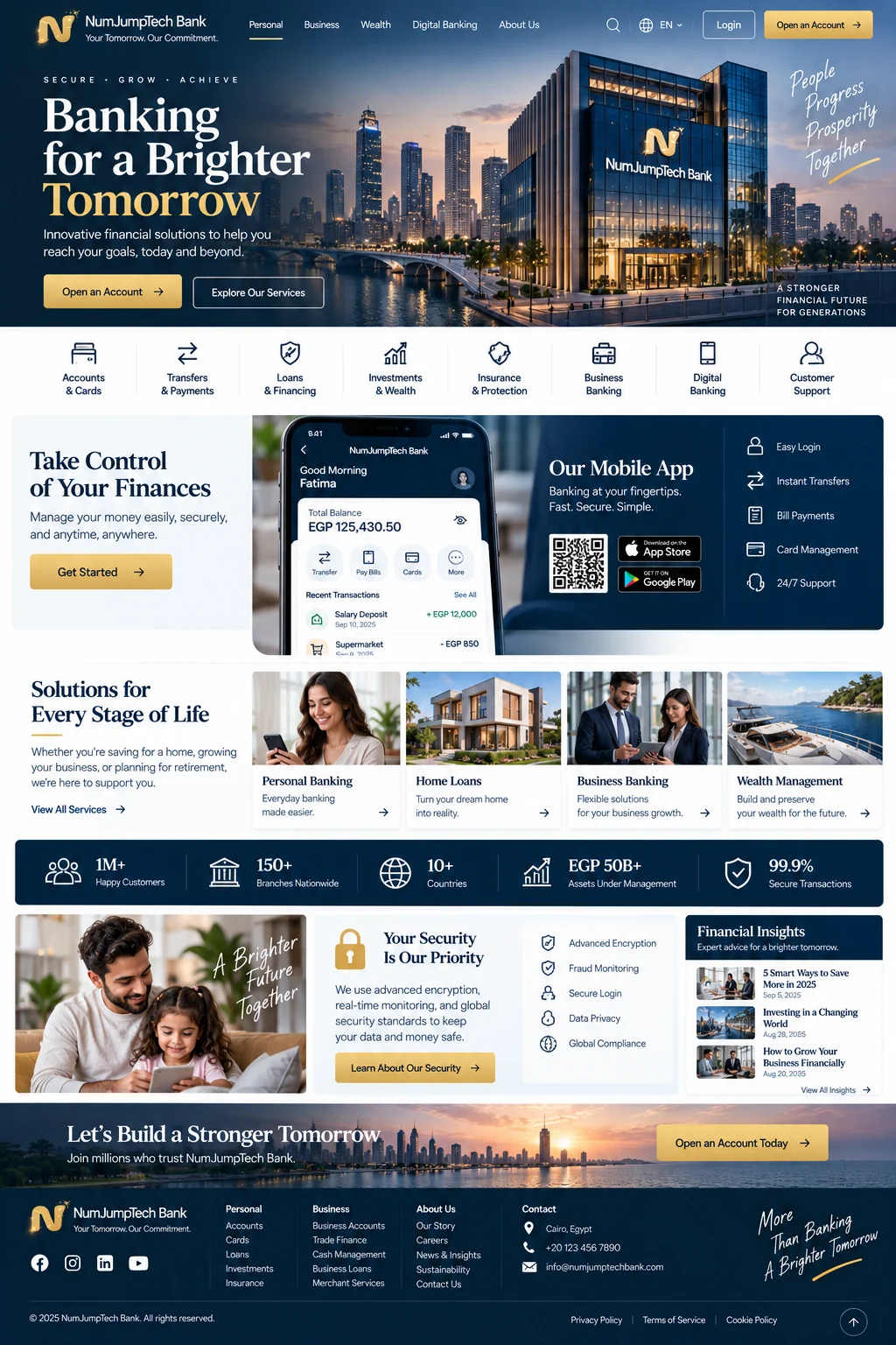 Banking & Financial Services — website concept direction by NumJumpTech