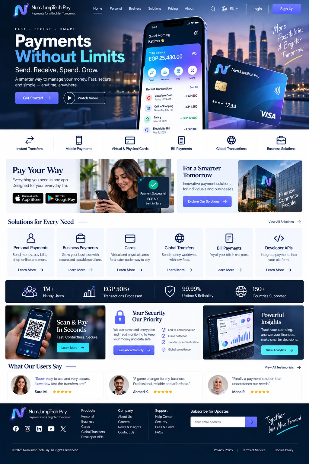 FinTech & Digital Payments — website concept direction by NumJumpTech