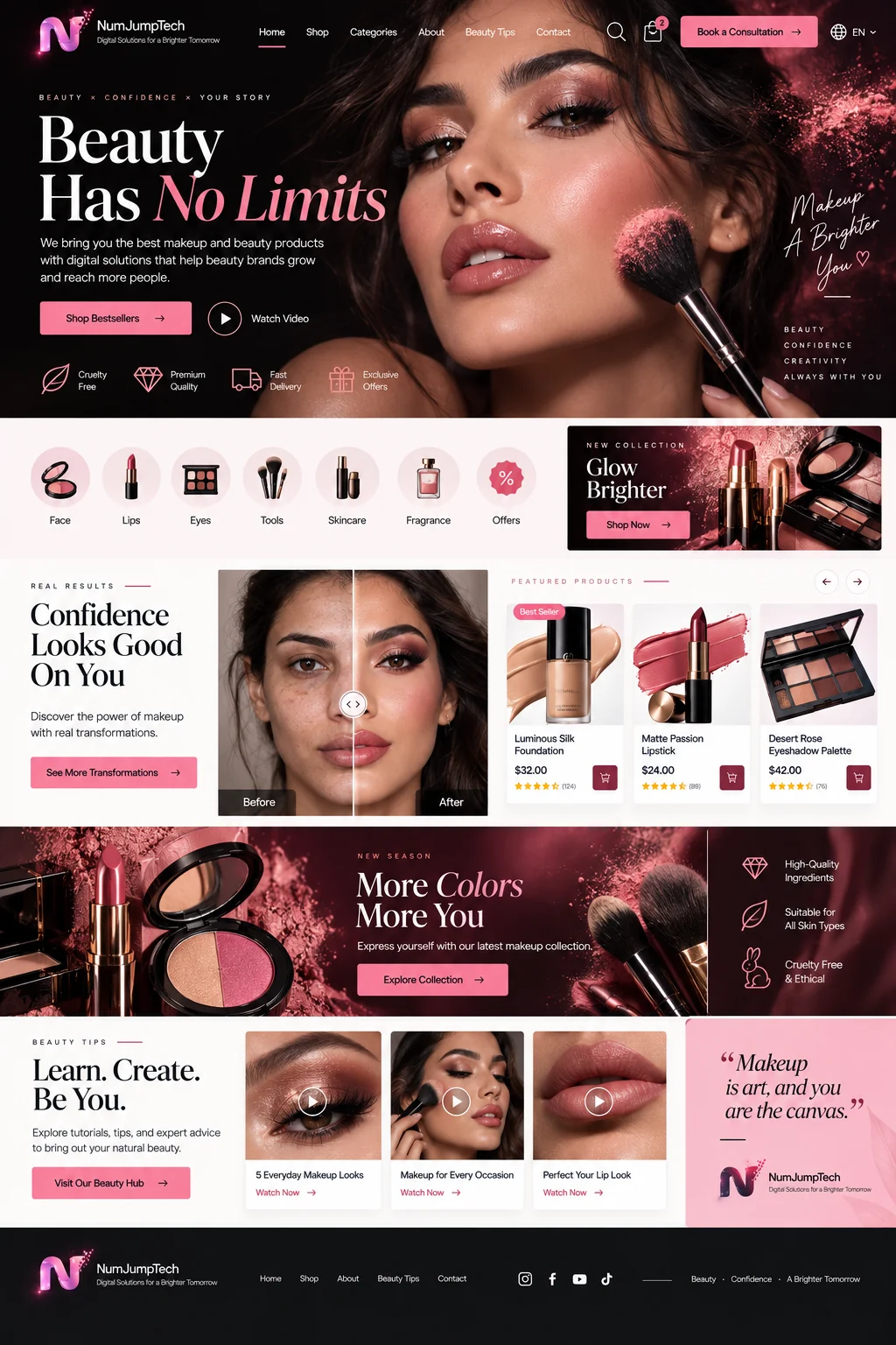 Makeup & Beauty — website concept direction by NumJumpTech