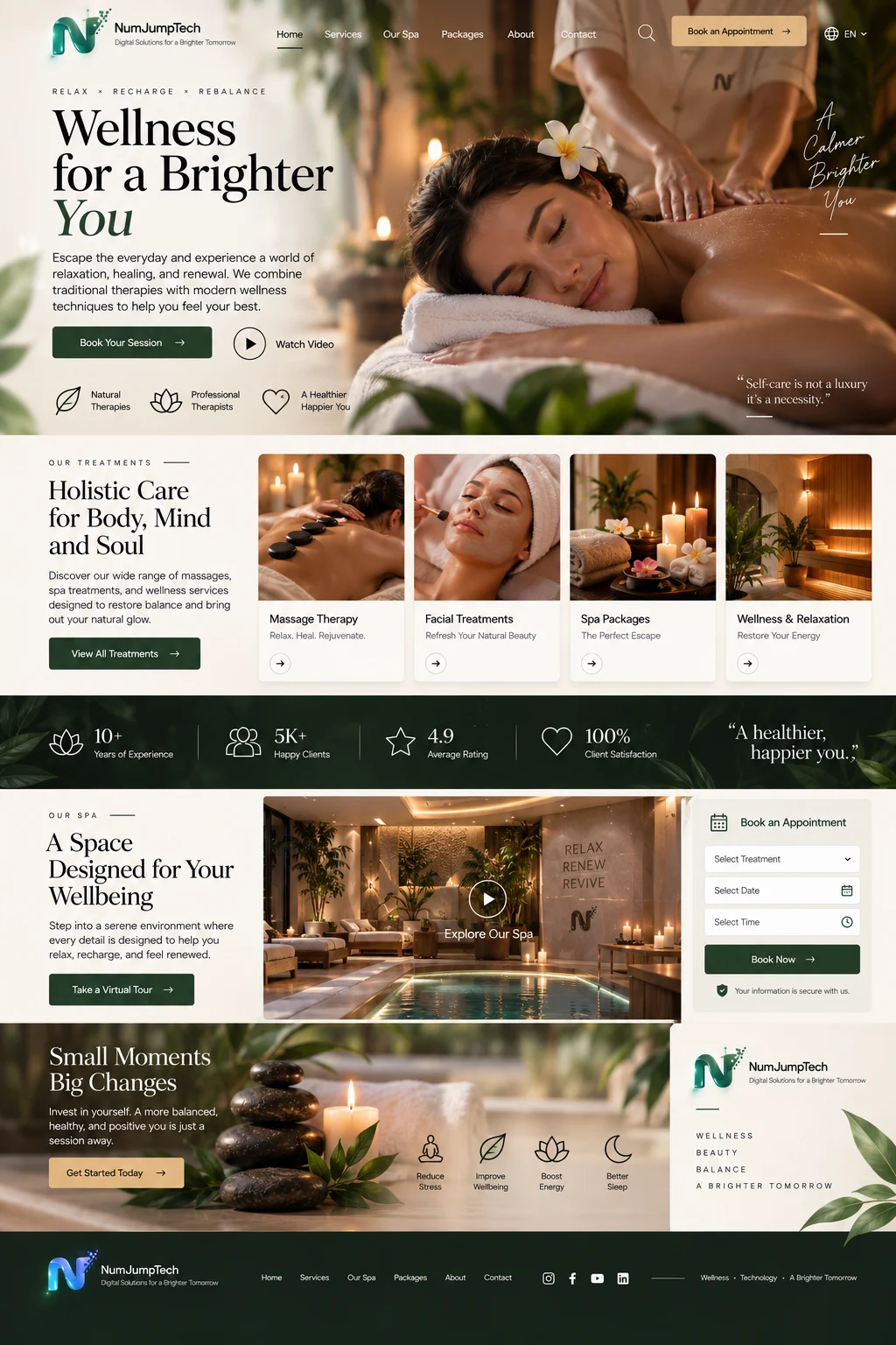 Massage & Wellness — website concept direction by NumJumpTech
