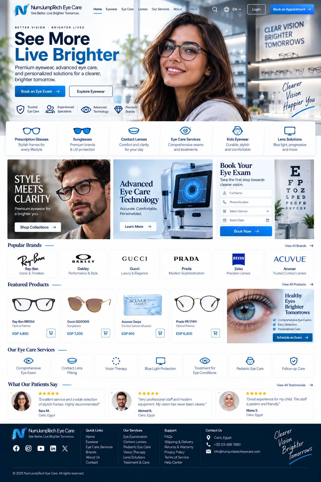 Optical & Eye Care — website concept direction by NumJumpTech