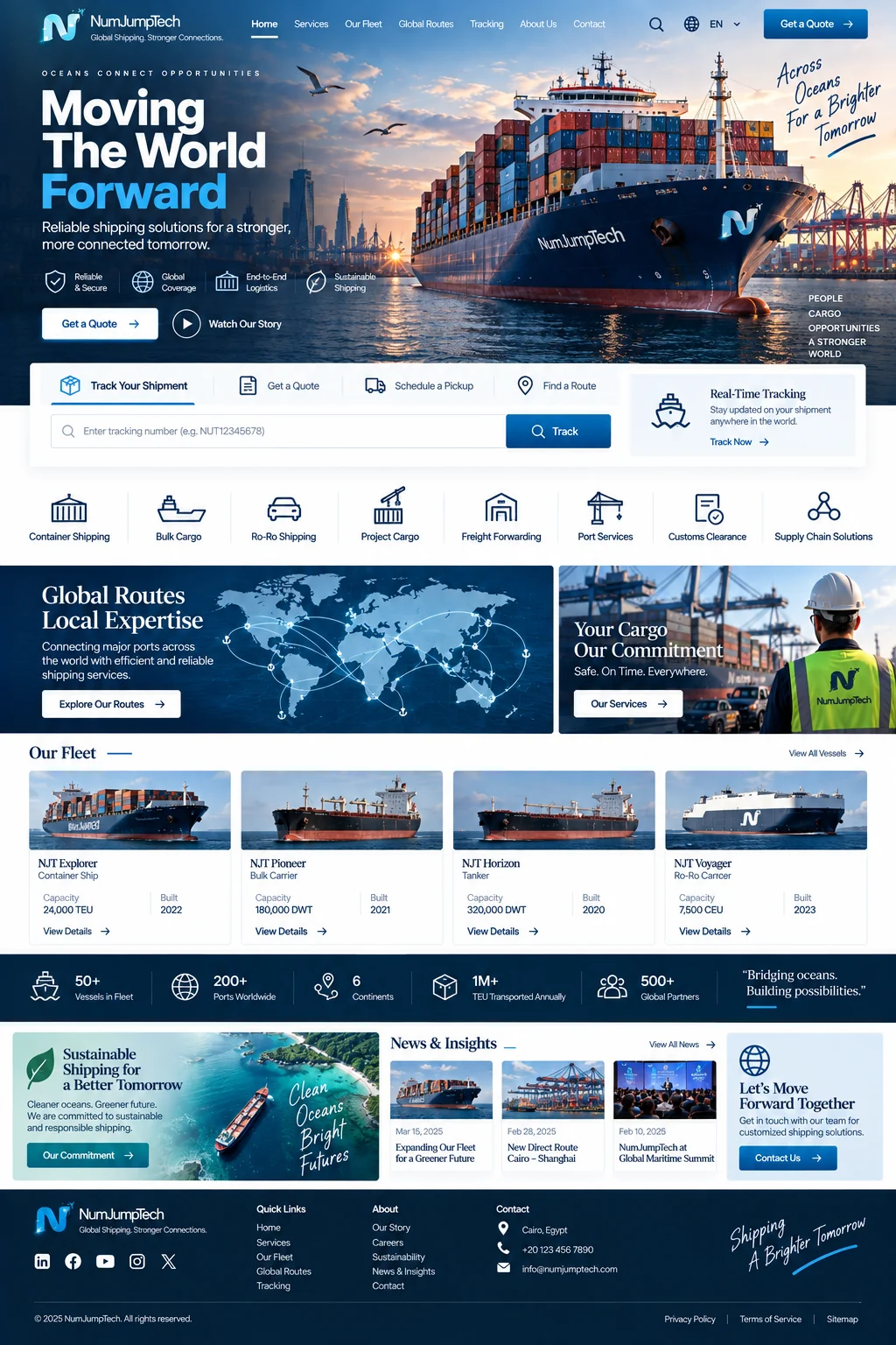 Shipping & Maritime — website concept direction by NumJumpTech