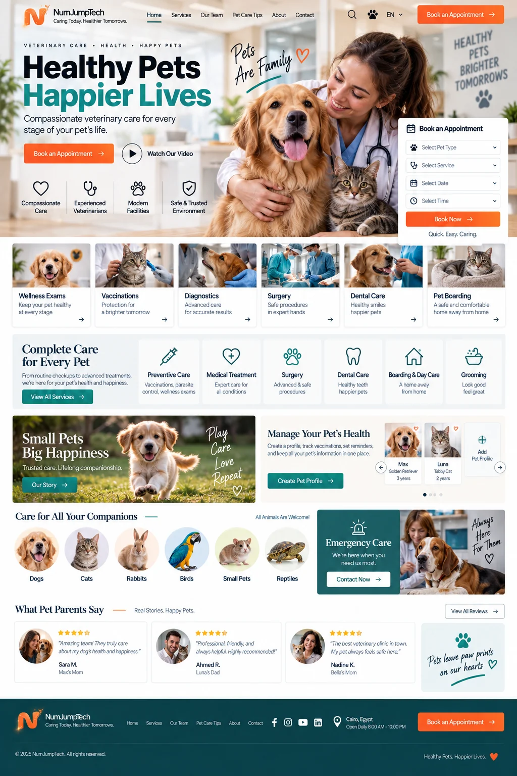 Veterinary & Pet Care — website concept direction by NumJumpTech