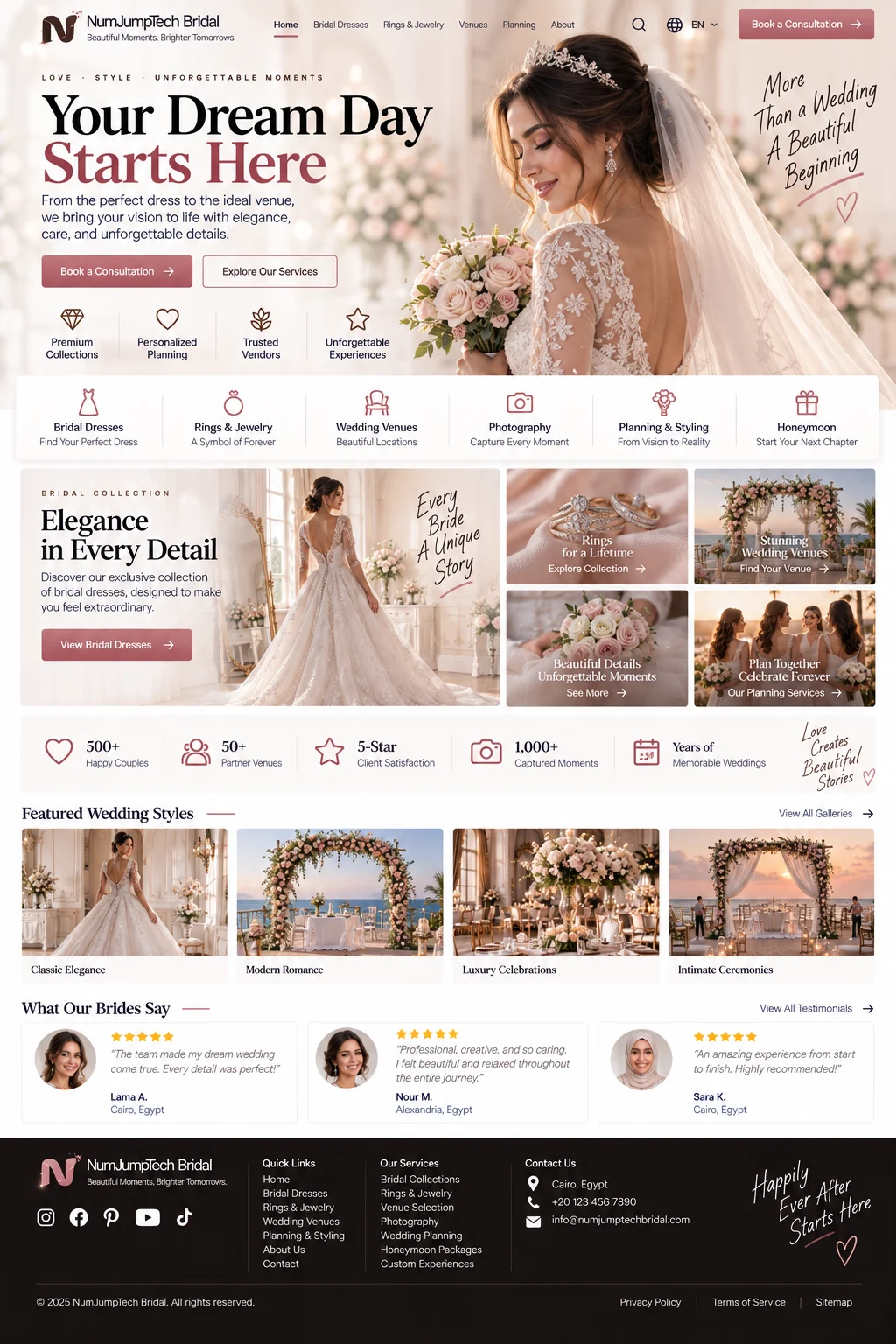 Wedding & Bridal — website concept direction by NumJumpTech