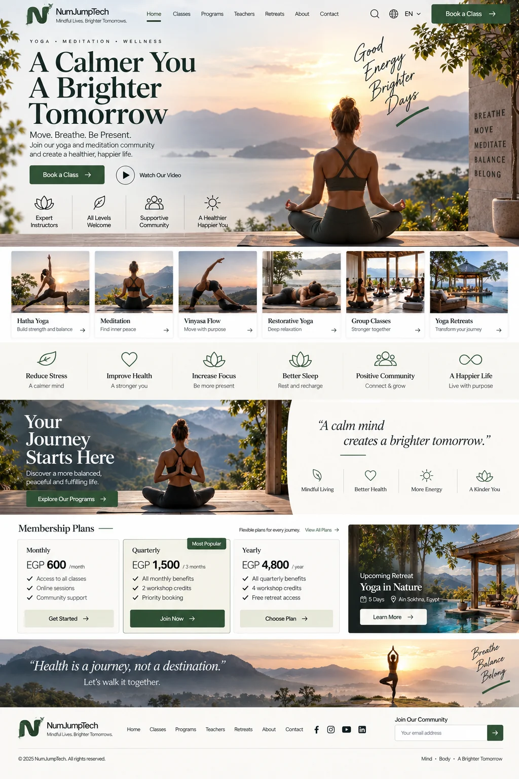 Yoga & Meditation — website concept direction by NumJumpTech
