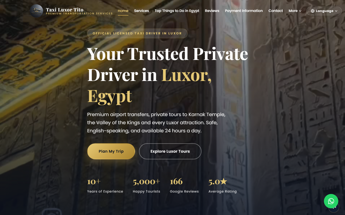 Official Taxi in Luxor — website preview