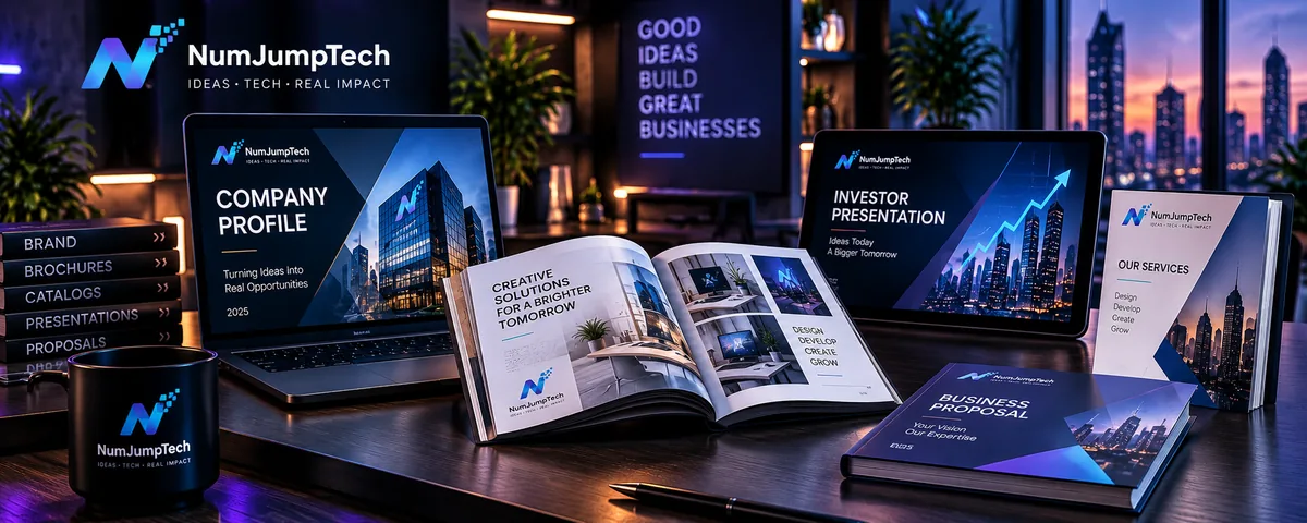 Interactive business materials by NumJumpTech — company profiles, catalogues and presentation decks